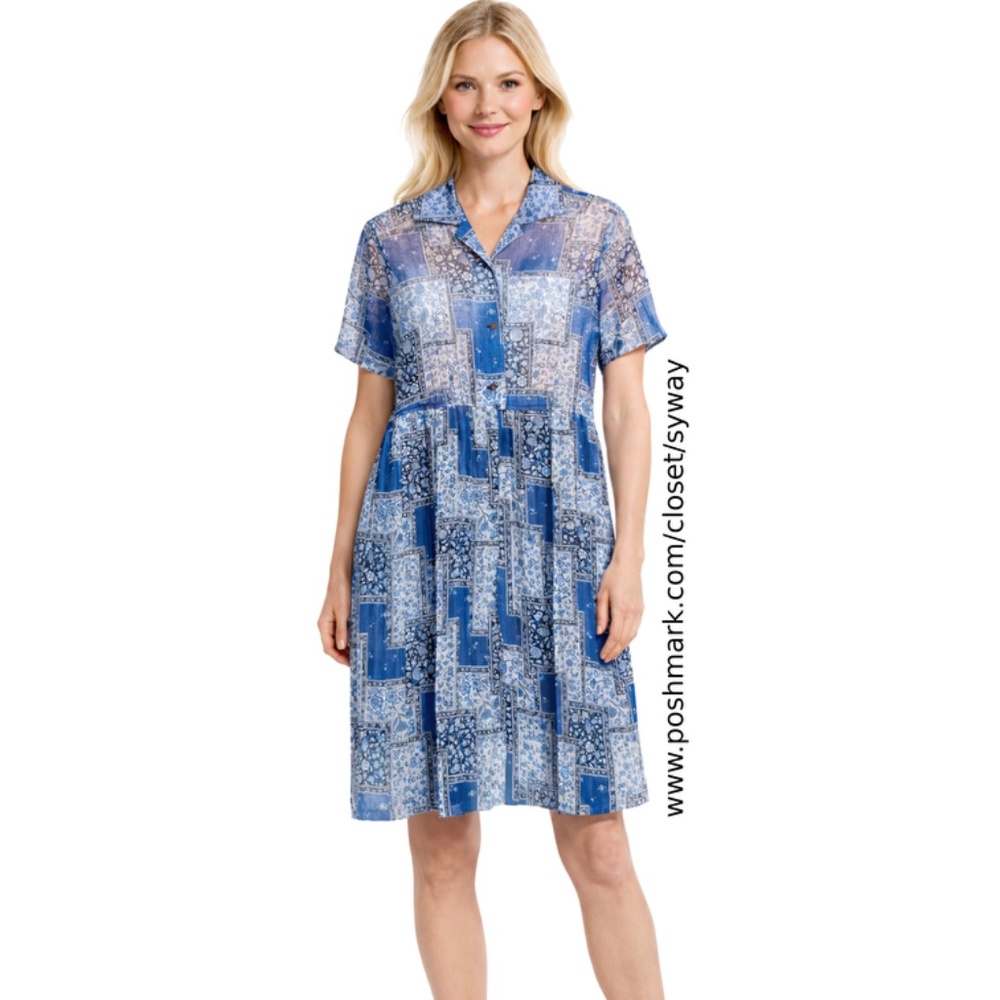 Chigusa Bowbell Vintage Mixed Floral Print Dress (Missing self waist tie)